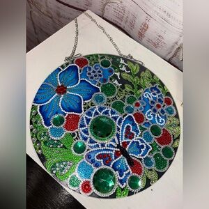 Colorful Beaded Circular Wall Diamond art completed beautiful